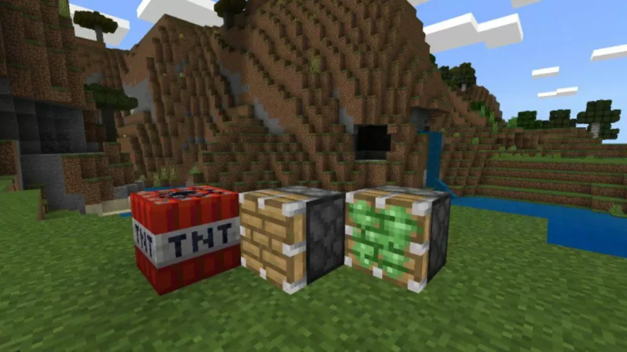 Different Blocks from 3D Texture Pack for Minecraft PE