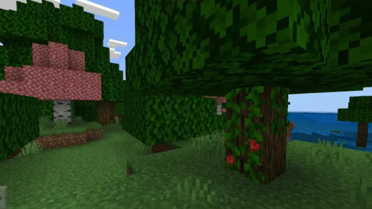 Vines from Grass Texture Pack for Minecraft PE