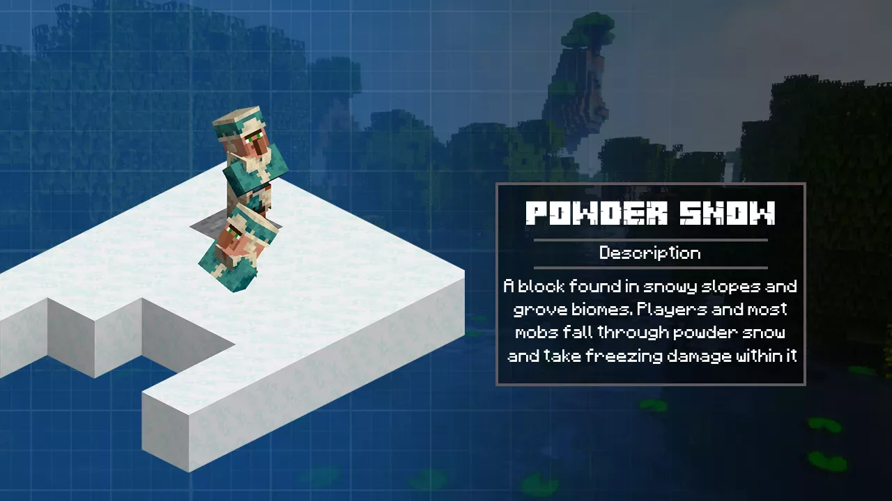 Powder Snow from Minecraft PE 1.17