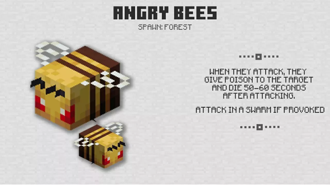 Angry Bees from Minecraft PE 1.14
