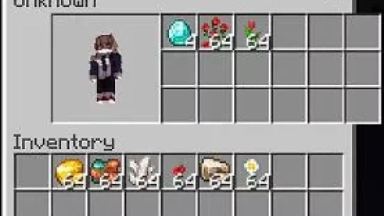 Character inventory in Anime Universe Mod for Minecraft PE