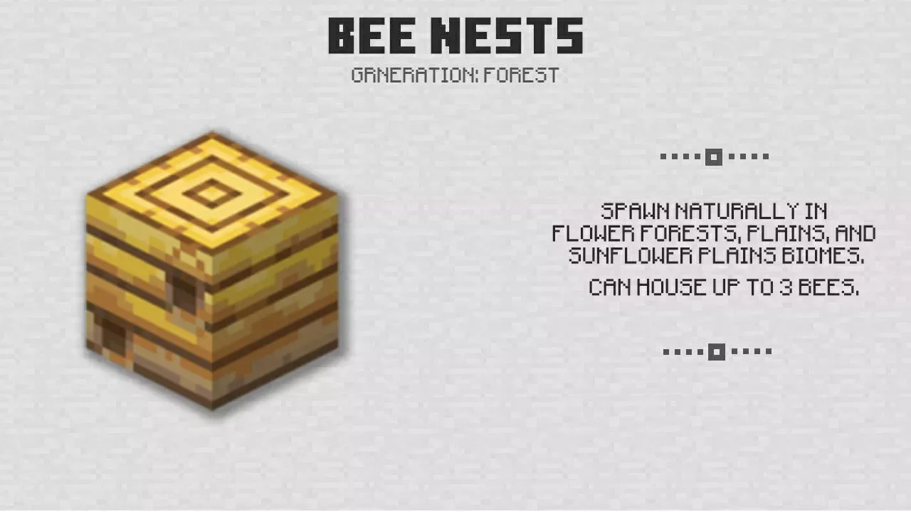 Bee Nests from Minecraft PE 1.14