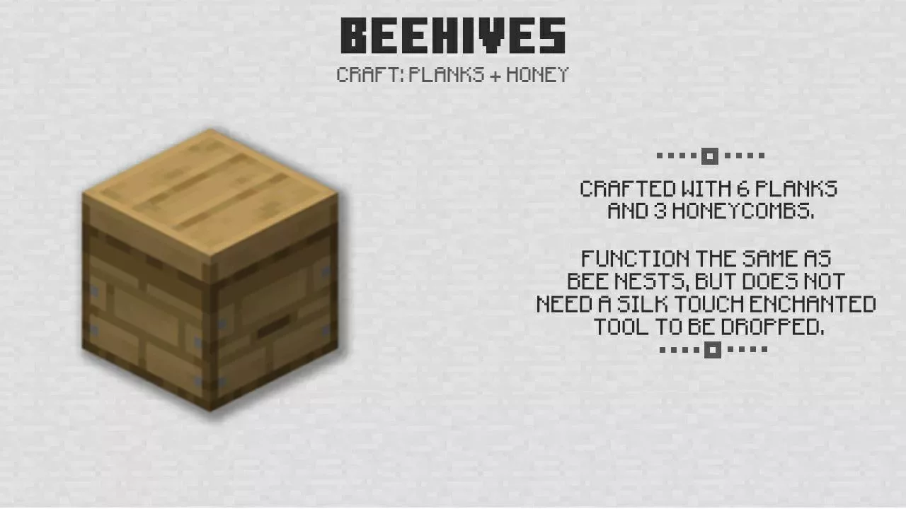 Beehives from Minecraft PE 1.14