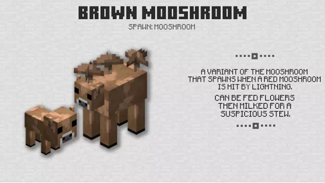 Brown Mooshroom from Minecraft PE 1.13
