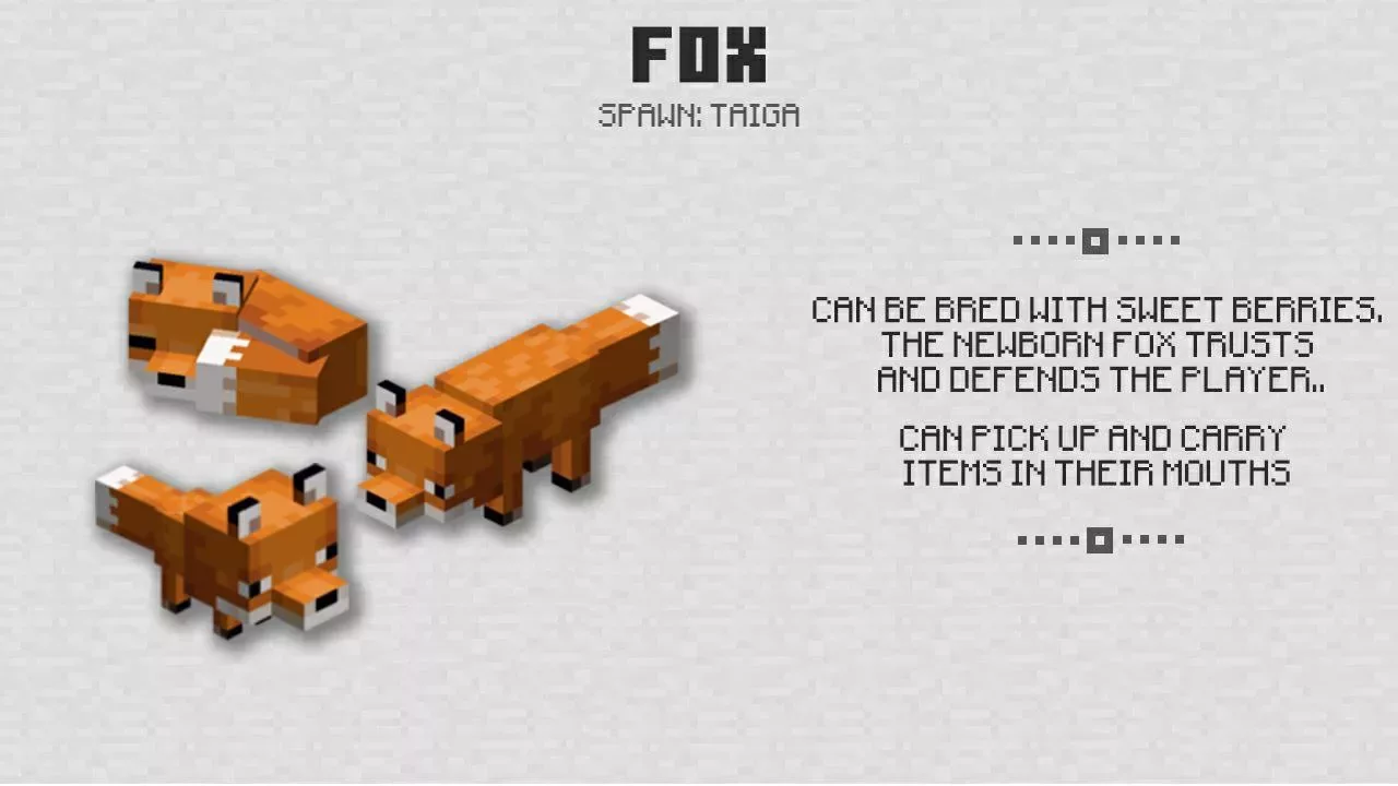 Fox from Minecraft PE 1.13