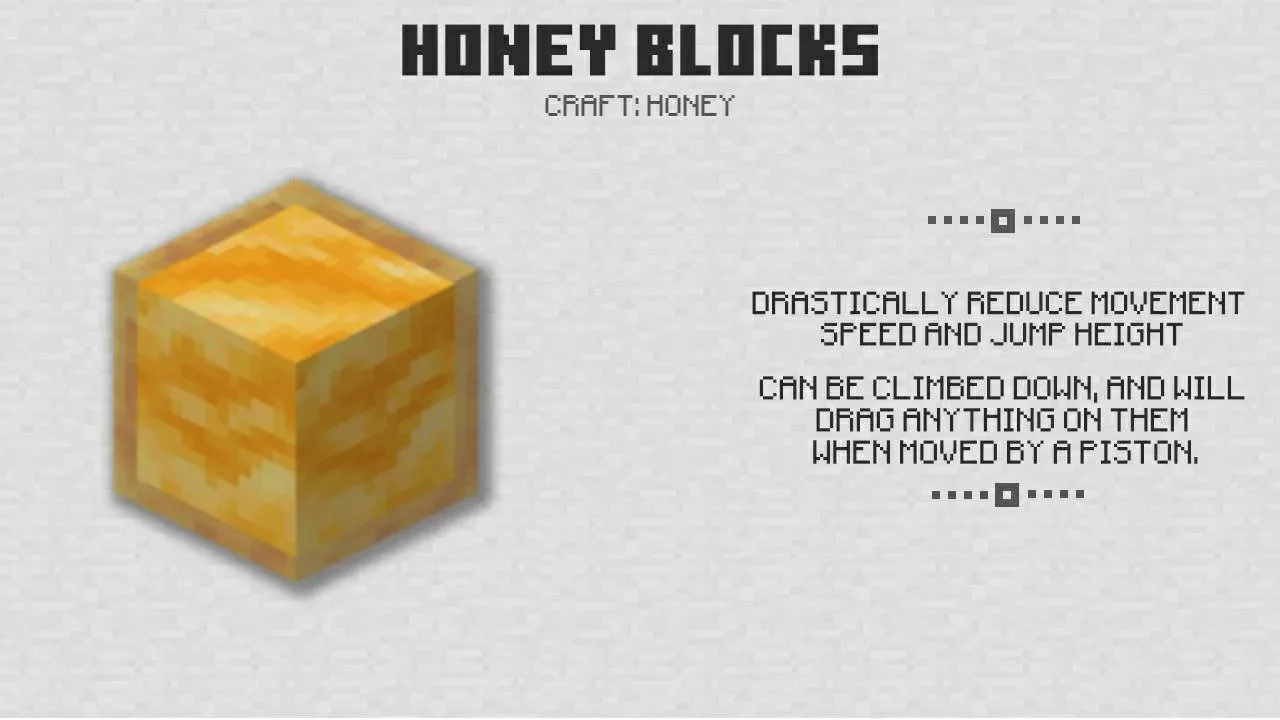 Honey Blocks from Minecraft PE 1.14