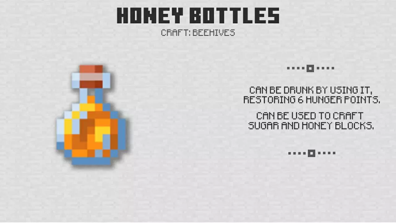 Honey Bottles from Minecraft PE 1.14