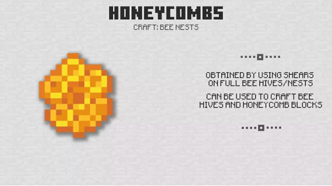 Honeycombs from Minecraft PE 1.14