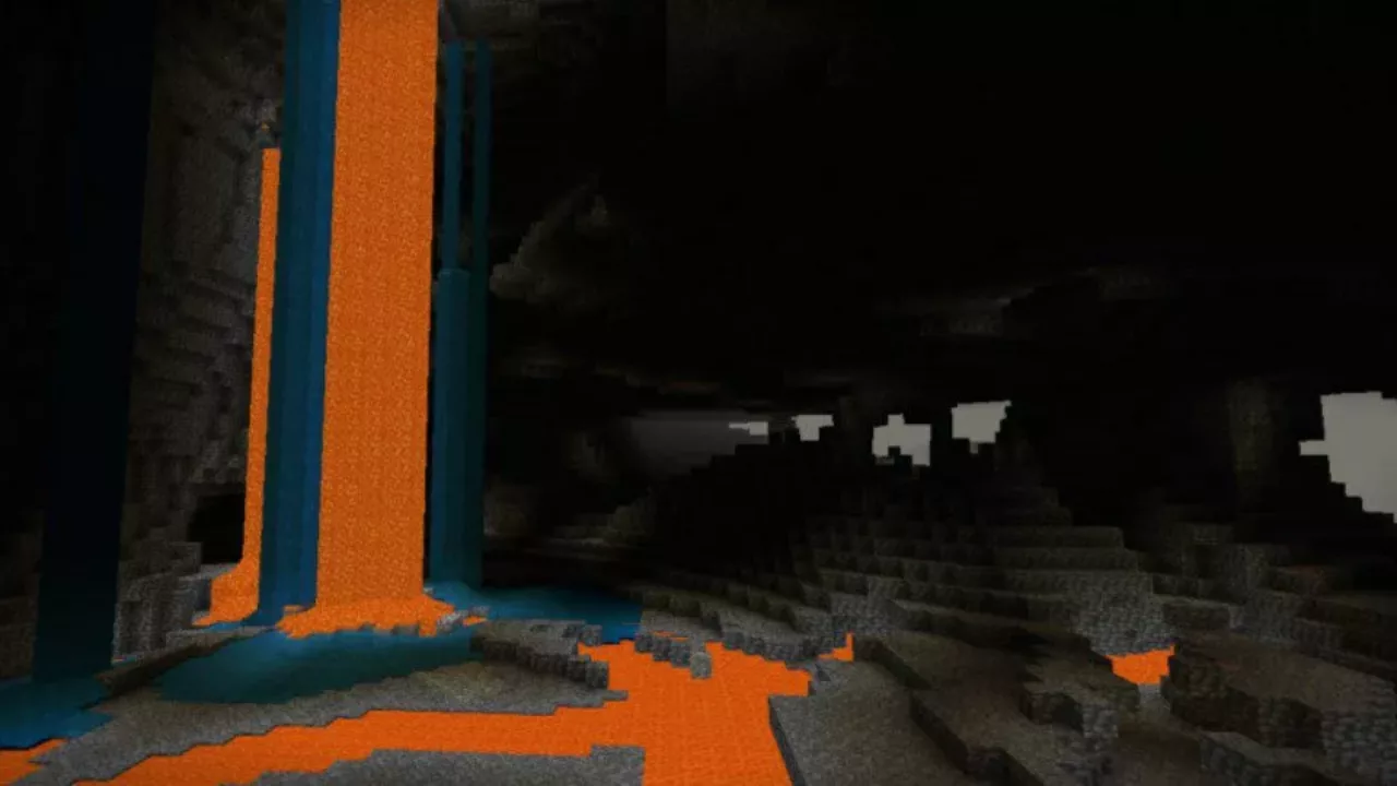 Lava and Water from Deep Dark City Map for Minecraft PE