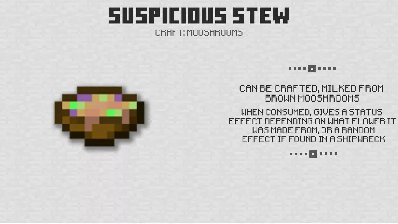 Suspicious Stew from Minecraft PE 1.13