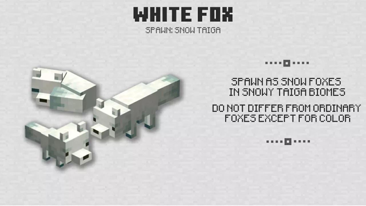 White Fox from Minecraft PE 1.13