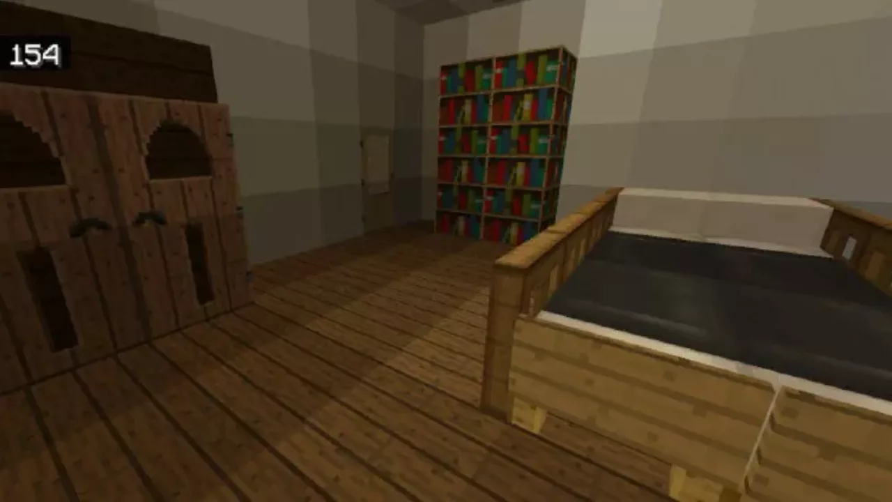 Bedroom from Survival River Houses Map for Minecraft PE