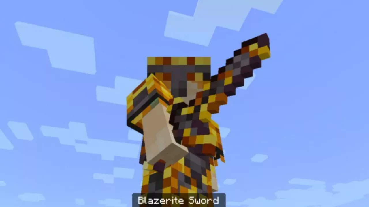 Blazerite Sword from Netherite Swors Mod for Minecraft PE