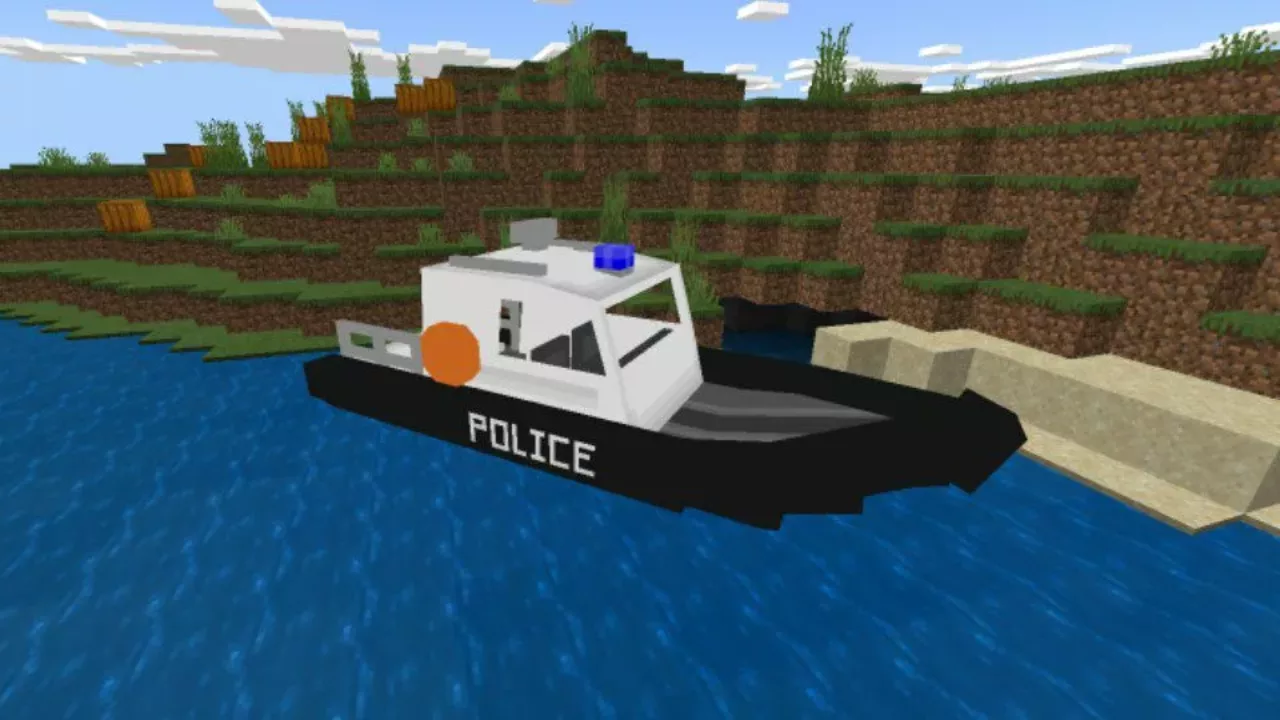Boat from Police Car Mod for Minecraft PE