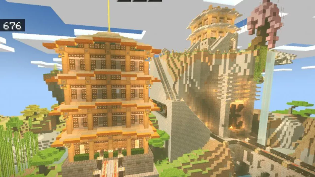 Castles from Japanese Castle Map for Minecraft PE
