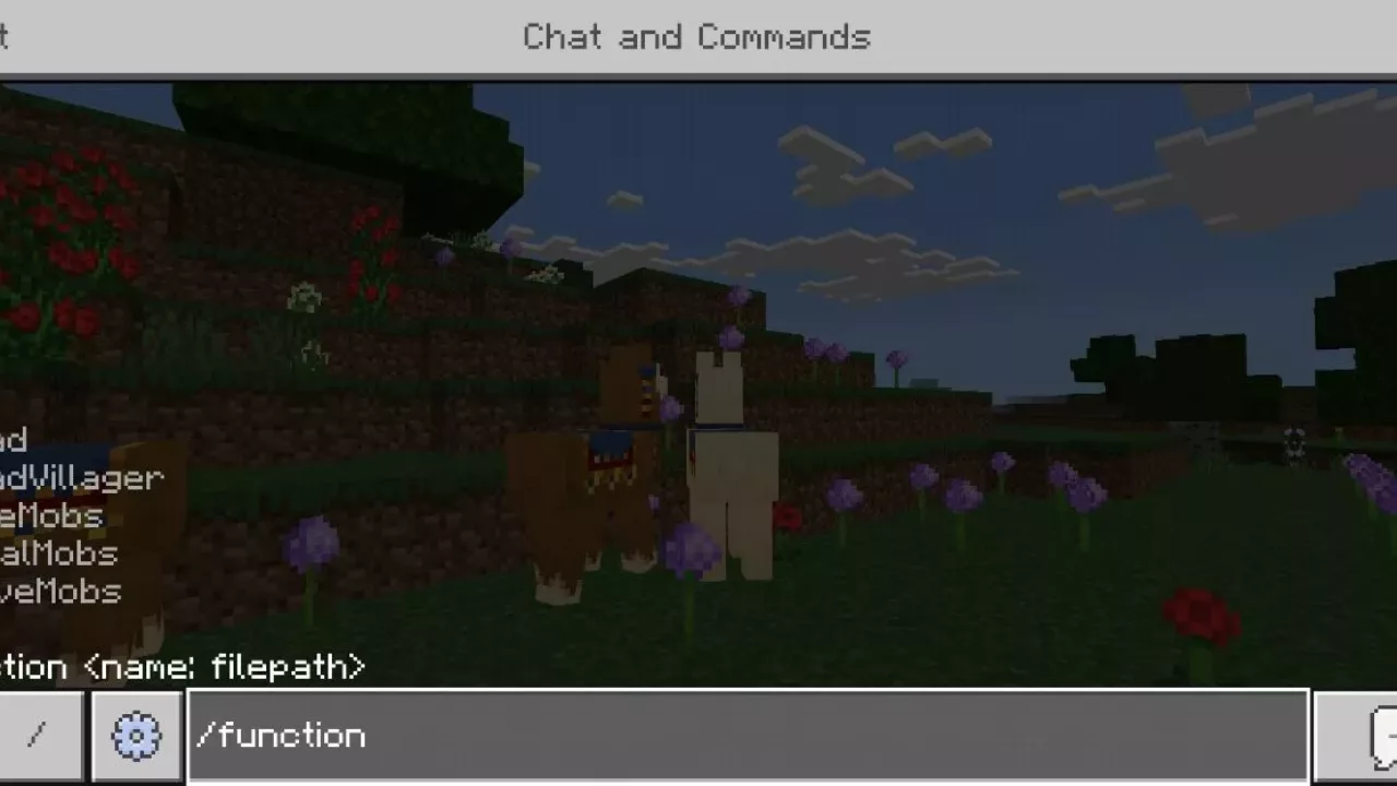 Commands from Mob Heads Mod for Minecraft PE