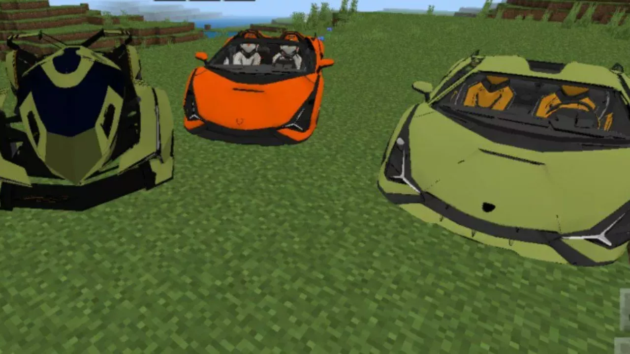 Different Cars from Lamborghini Mod for Minecraft PE