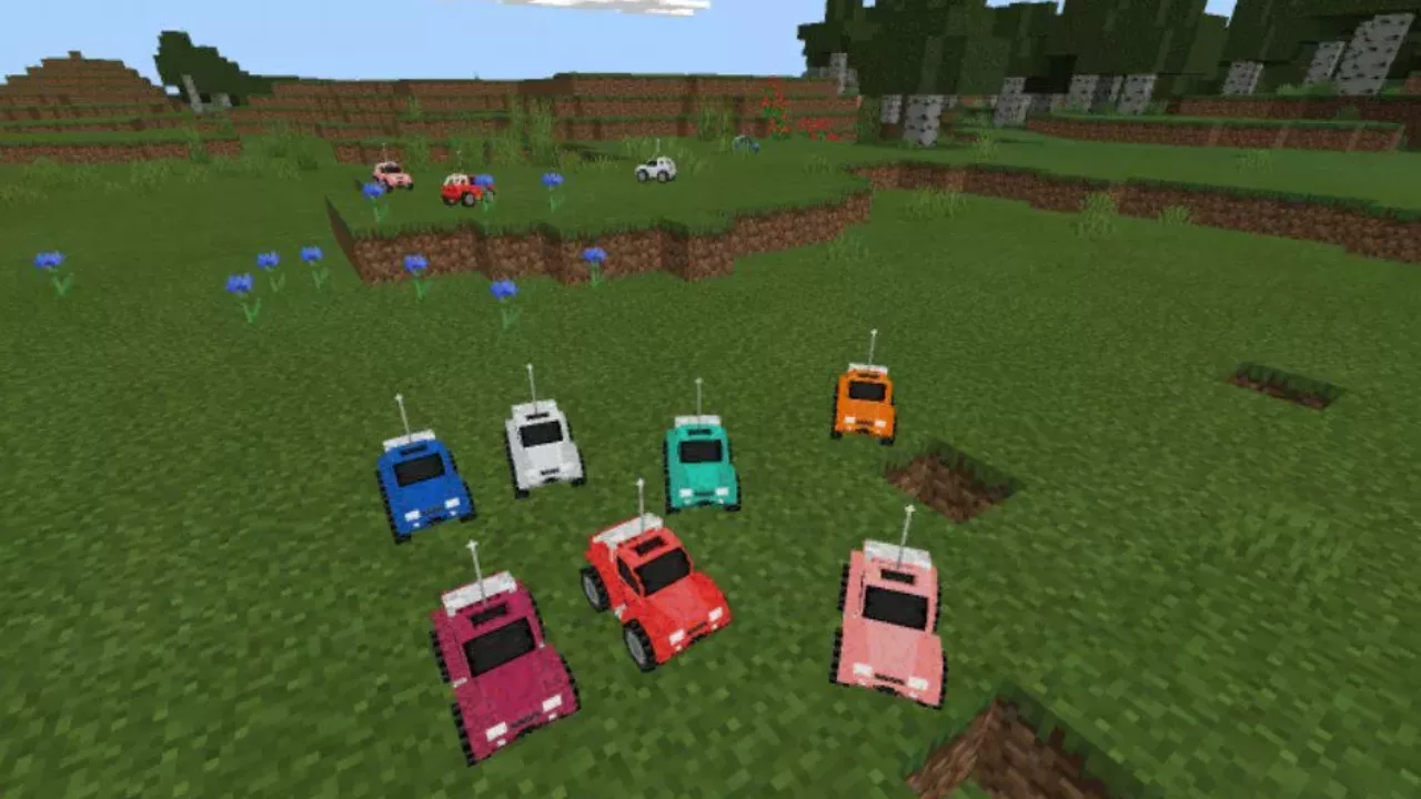Different Colours from RC Cars Mod for Minecraft PE