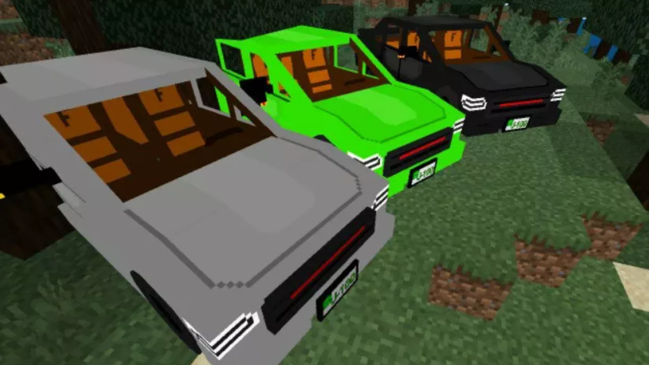 Different Colours from Sport Car Mod for Minecraft PE