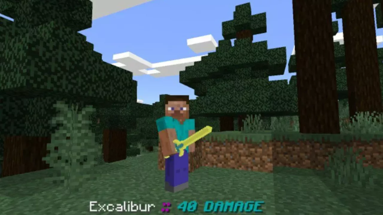 Excalibur from How to Craft Sword Mod for Minecraft PE