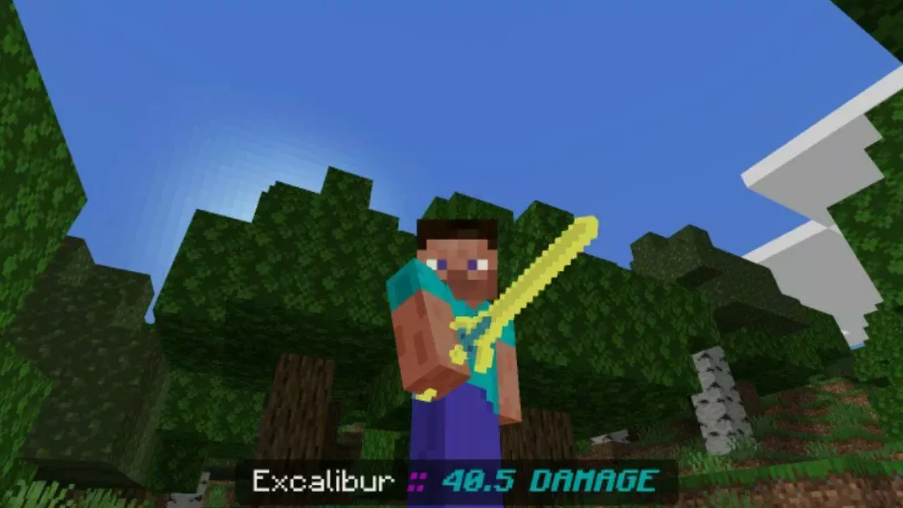 Excalibur from Medieval Weapon Mod for Minecraft PE