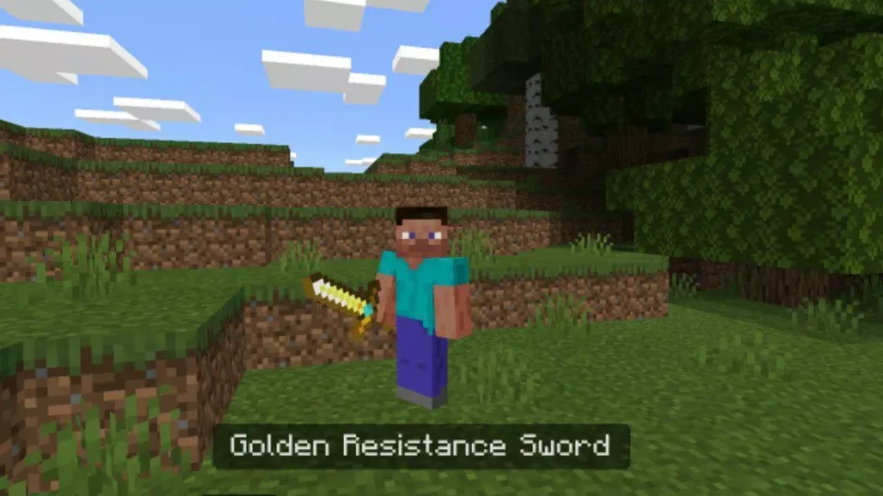 Golden Resistance from Best Swords Enchantments Mod for Minecraft PE