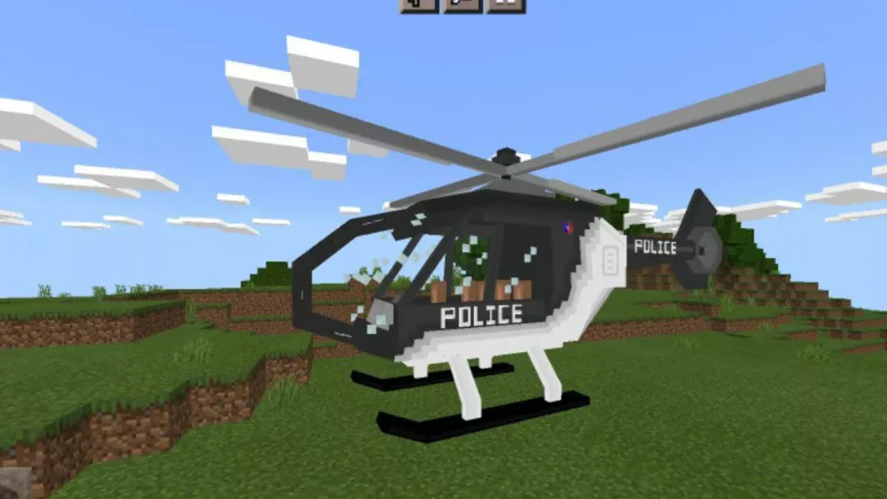 Helicopter from Police Car Mod for Minecraft PE