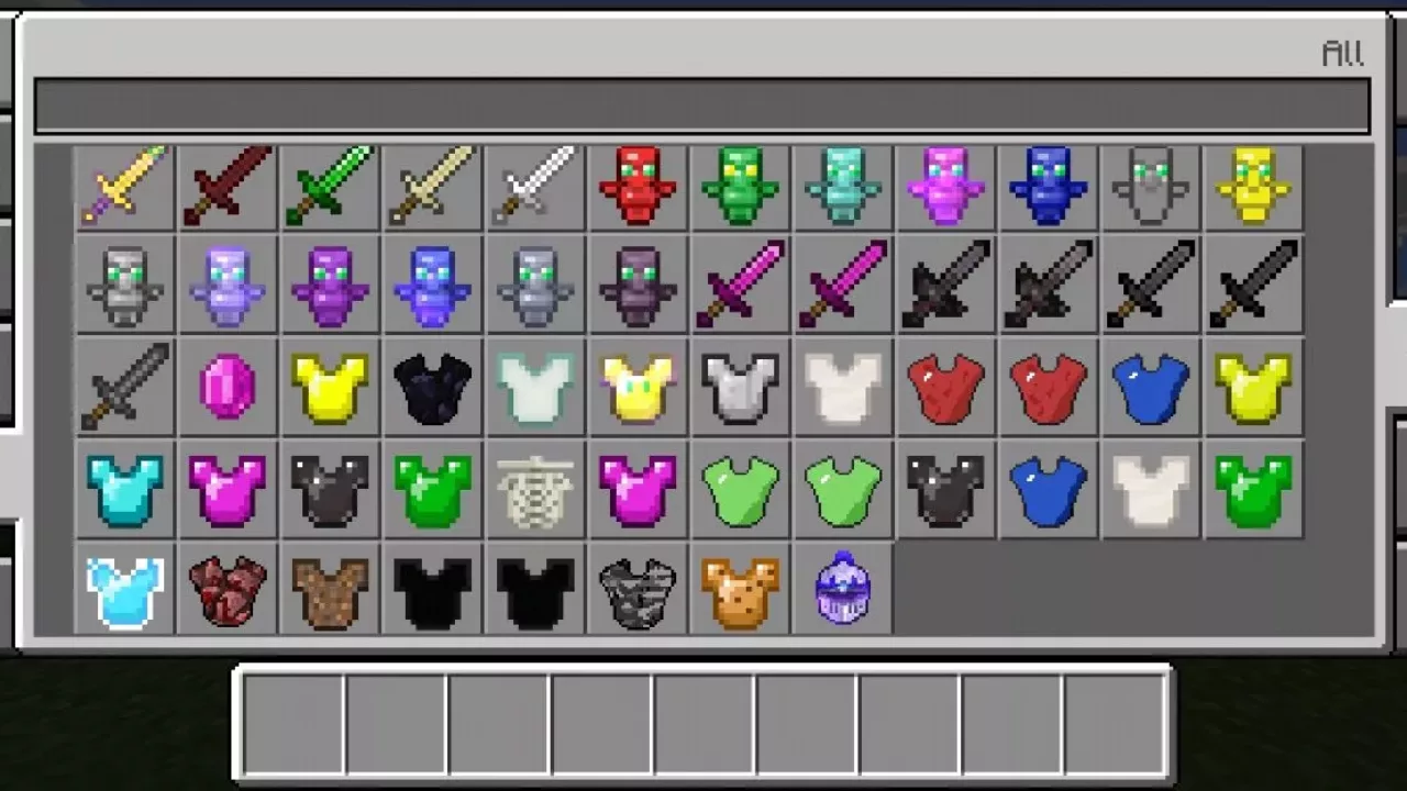Inventory from Foam Sword Mod for Minecraft PE