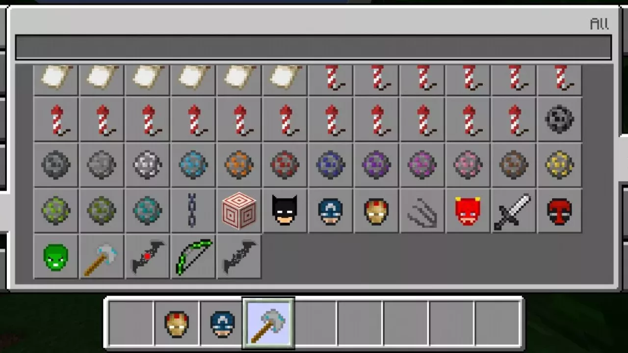 Inventory from Iron Man Mod for Minecraft PE