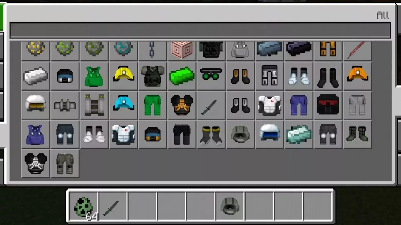 Inventory from Techguns Mod for Minecraft PE