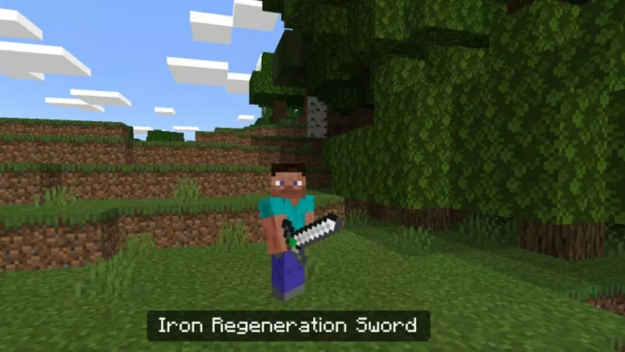 Iron Regeneration from Best Swords Enchantments Mod for Minecraft PE