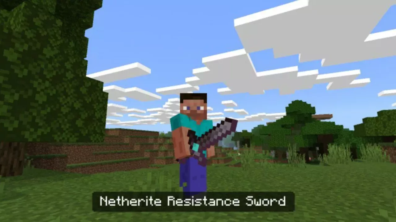 Netherite Resistance from Best Swords Enchantments Mod for Minecraft PE