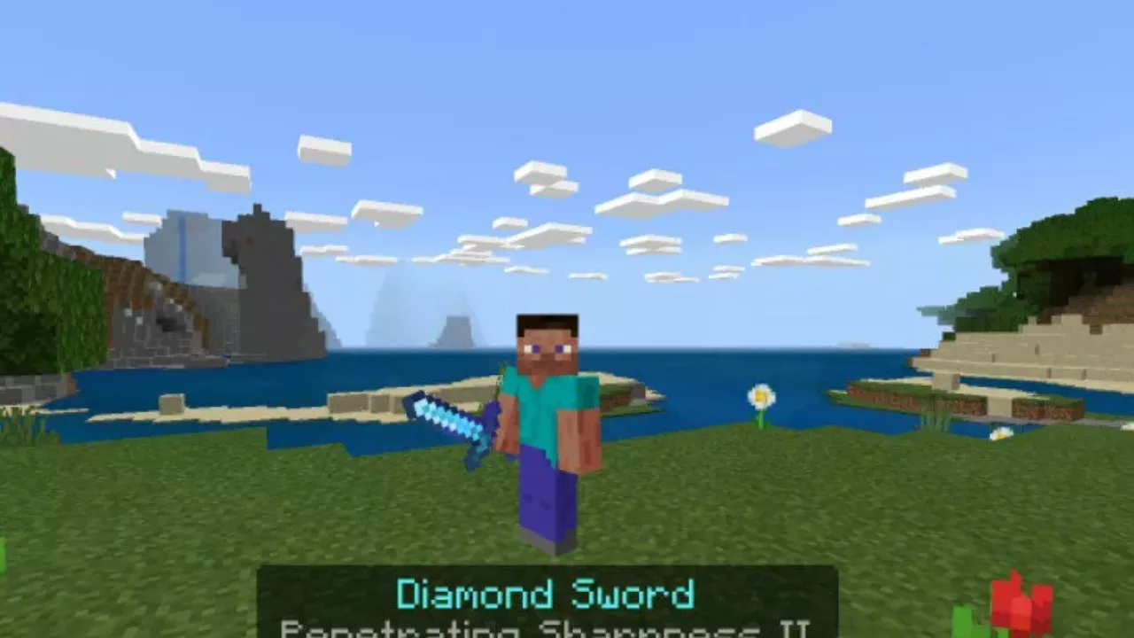 Penetrating Sharpness from Swords Enchantments Mod for Minecraft PE