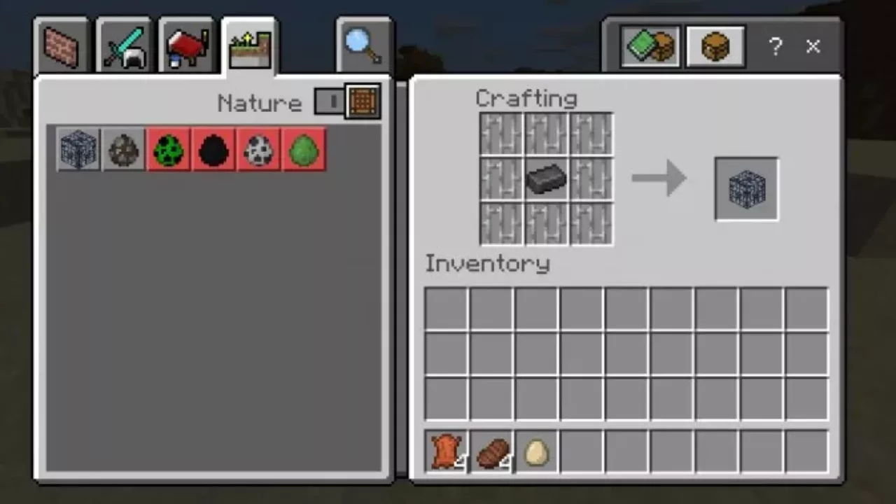 Recipe from Mob Spawner Mod for Minecraft PE