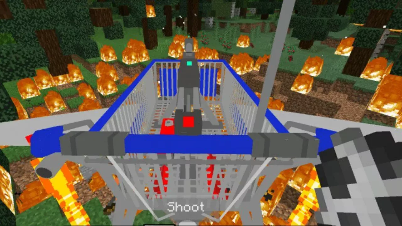 Shooting from Laser Weapon Mod for Minecraft PE