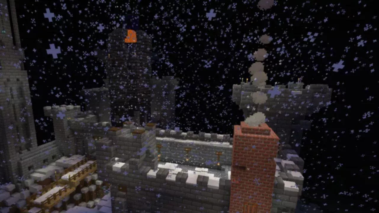 Snowy Castle from Ice Castle Map for Minecraft PE