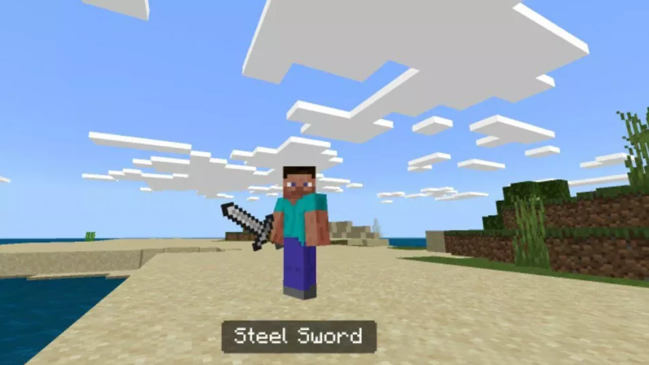 Steel Sword from More Ores Mod for Minecraft PE