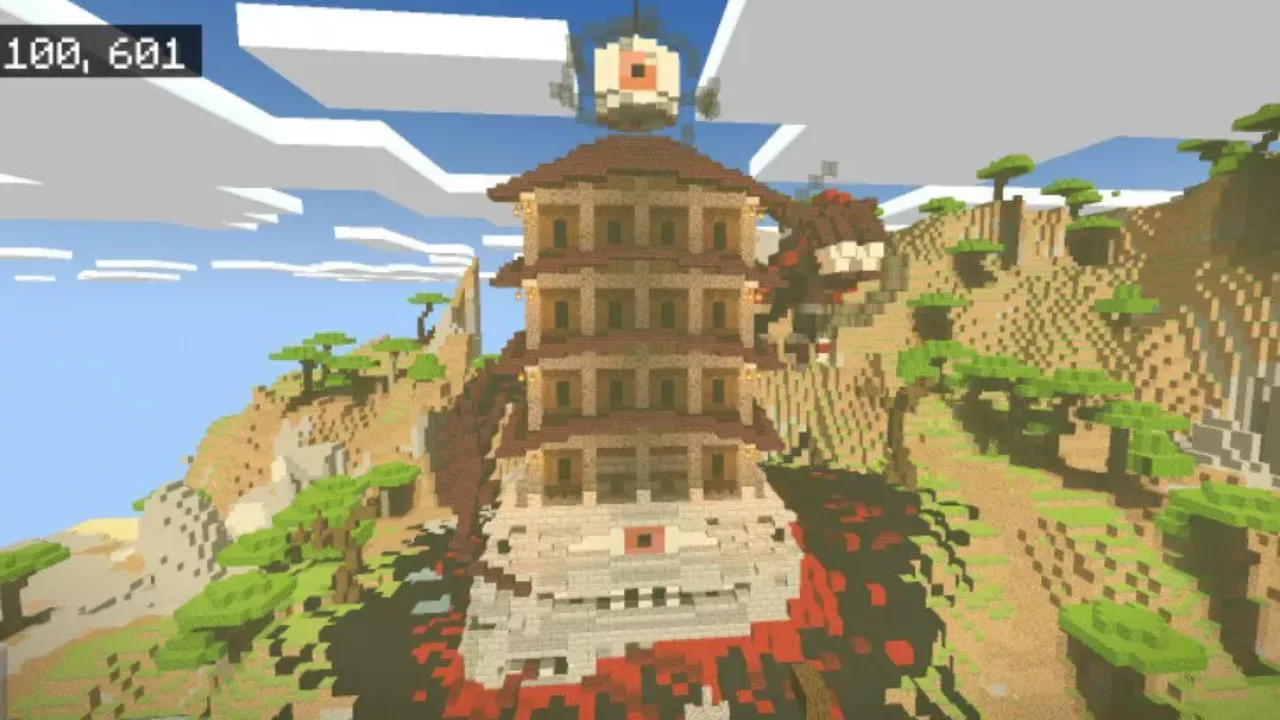 Strange Construction from Japanese Castle Map for Minecraft PE