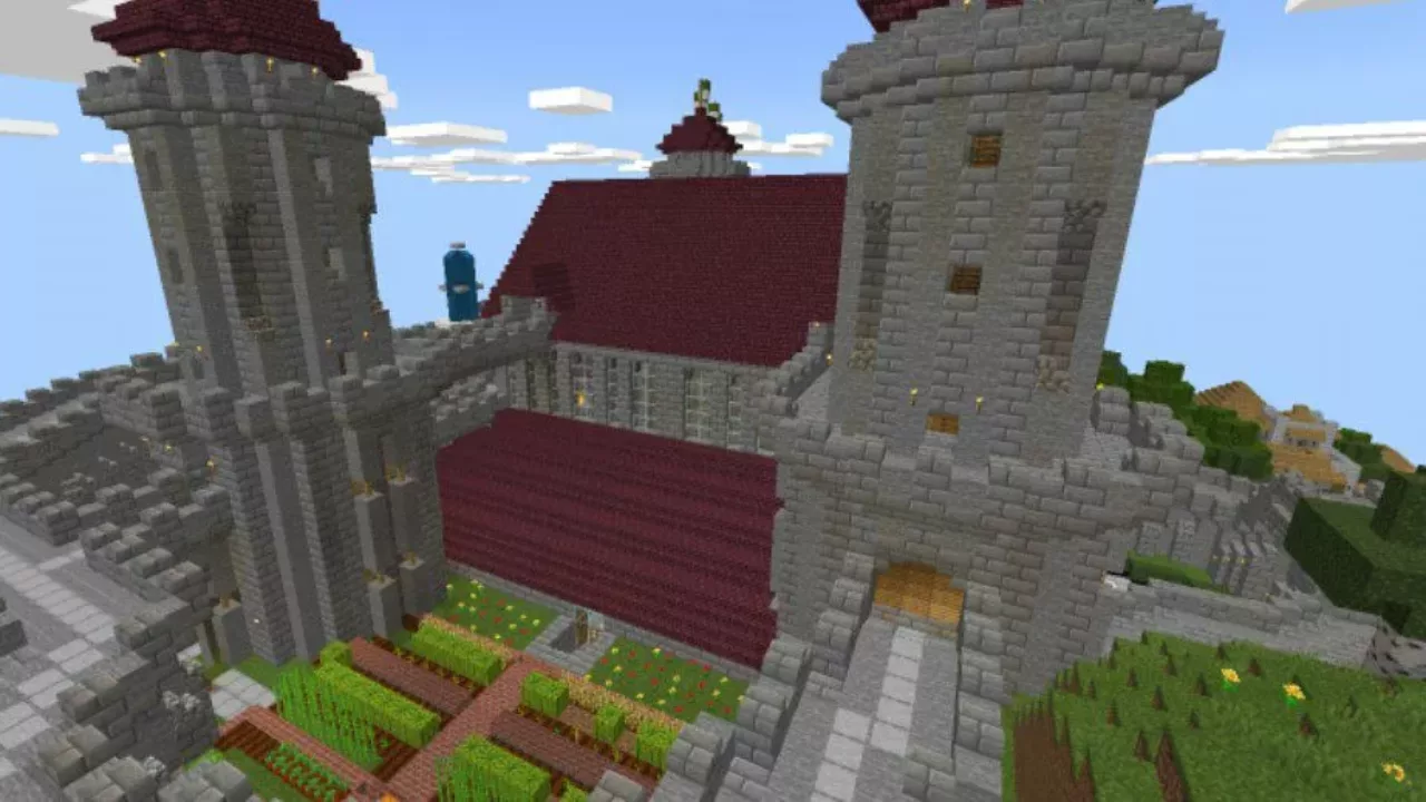 Top View from Castle Tower Map for Minecraft PE