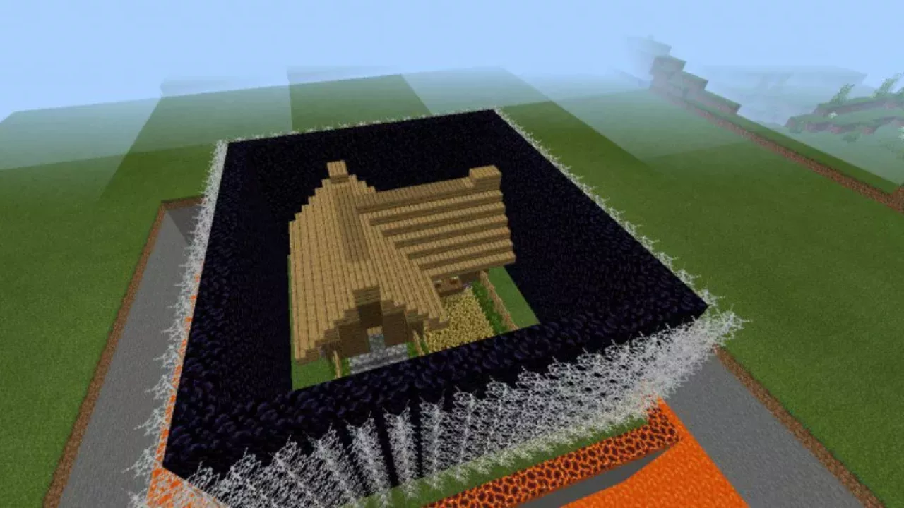 Top View from Easy Survival House Map for Minecraft PE