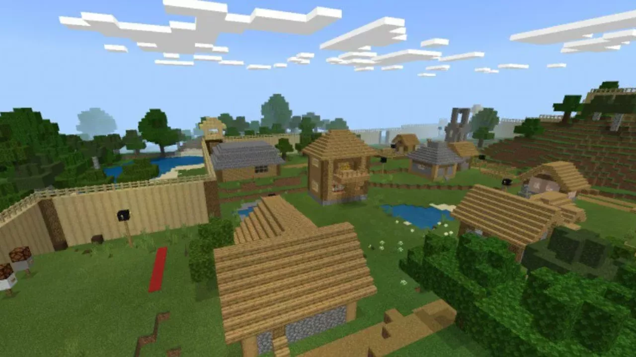 Top View from Survival Village Map for Minecraft PE