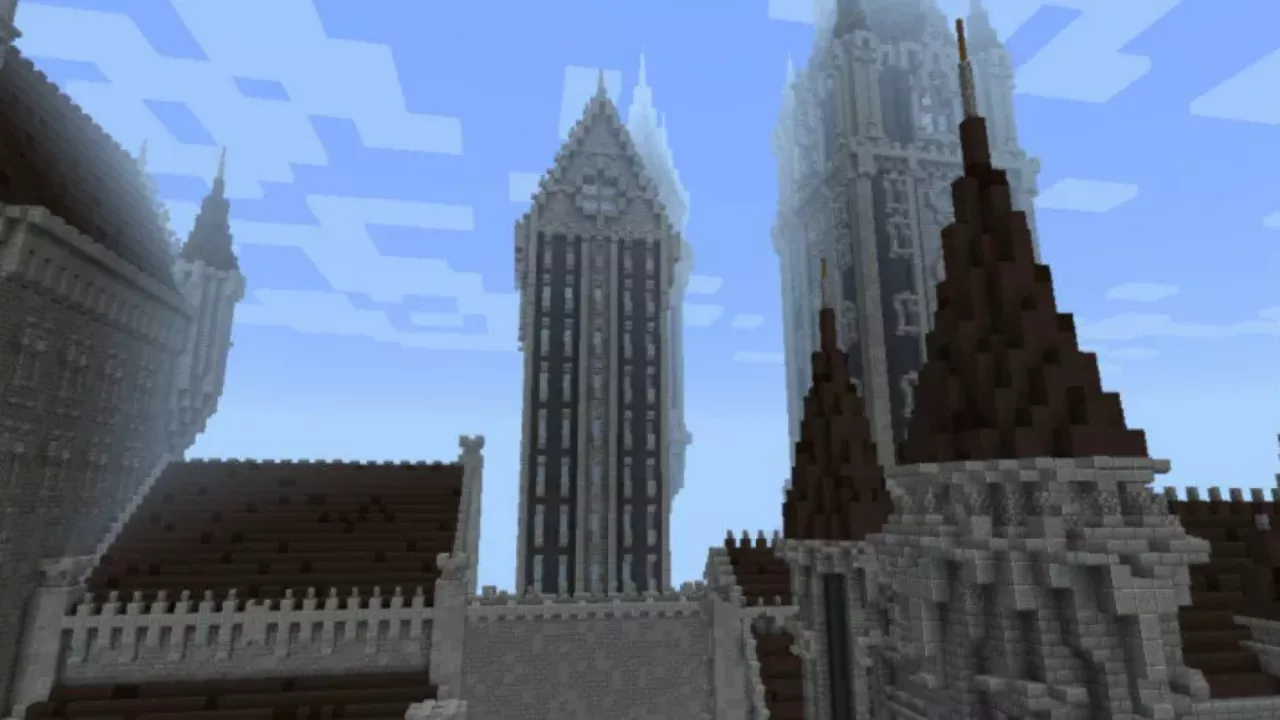 Towers from Hogwarts Castle Map for Minecraft PE