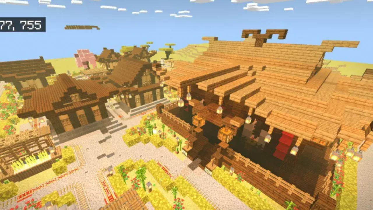 Village from Japanese Castle Map for Minecraft PE