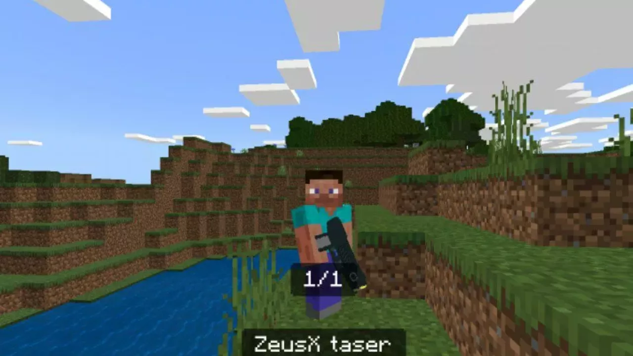 Zeusx Laser from Military Weapon Mod for Minecraft PE