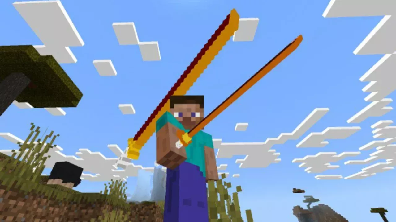Animated Sword from Sword Transparent Mod for Minecraft PE