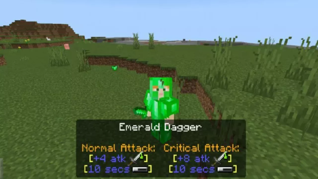 Dagger from Emerald Sword Mod for Minecraft PE