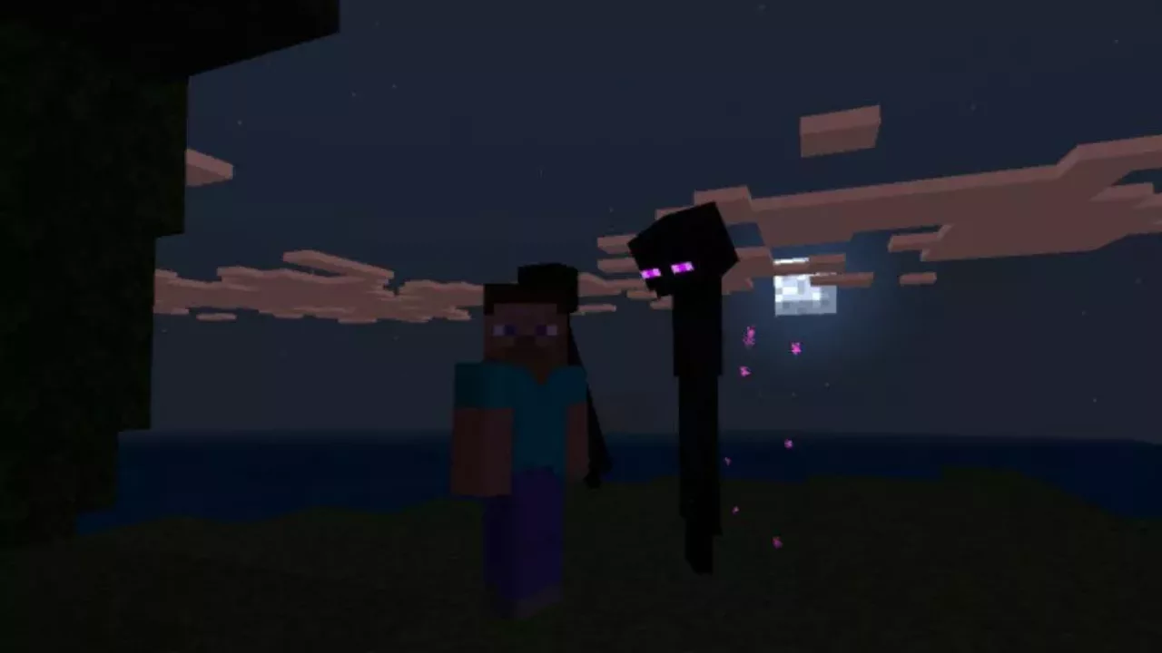 Enderman at Night from Griefing Off Mod for Minecraft PE