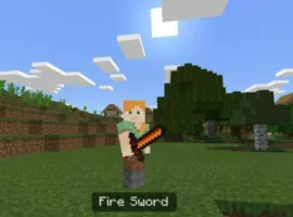 Fire Sword Mod for Minecraft PE