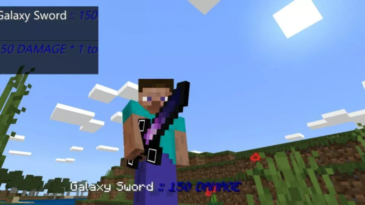 Galaxy Sword from Sword Transparent Mod for Minecraft PE
