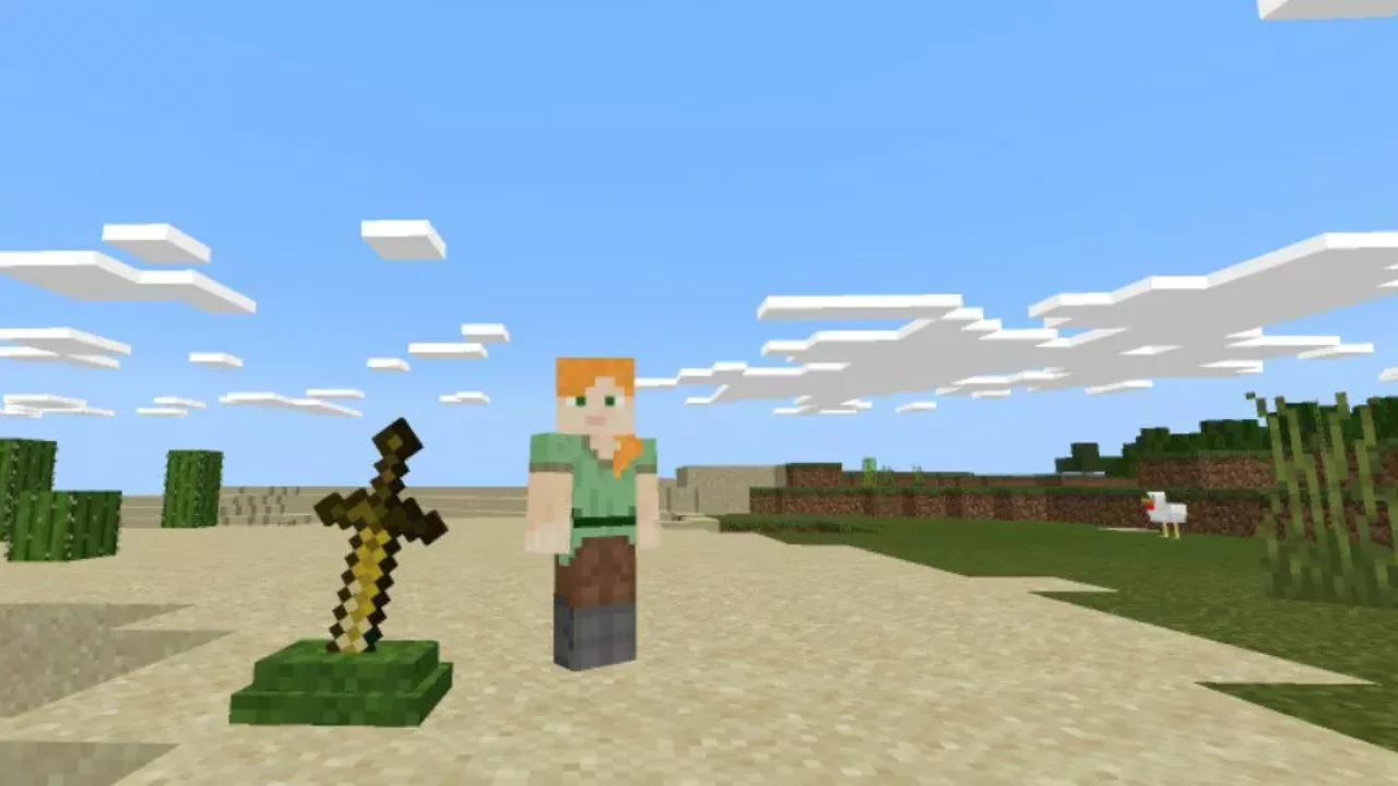 Grass Pedestal from Sword Statue Mod for Minecraft PE